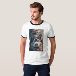 Husky & Shark Underwater Fantasy Ringer Tee