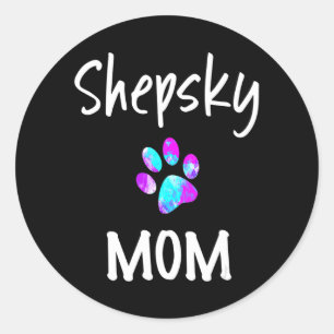 Husky Shepsky Mamma German Shepherd Husky Mix Hun Runt Klistermärke