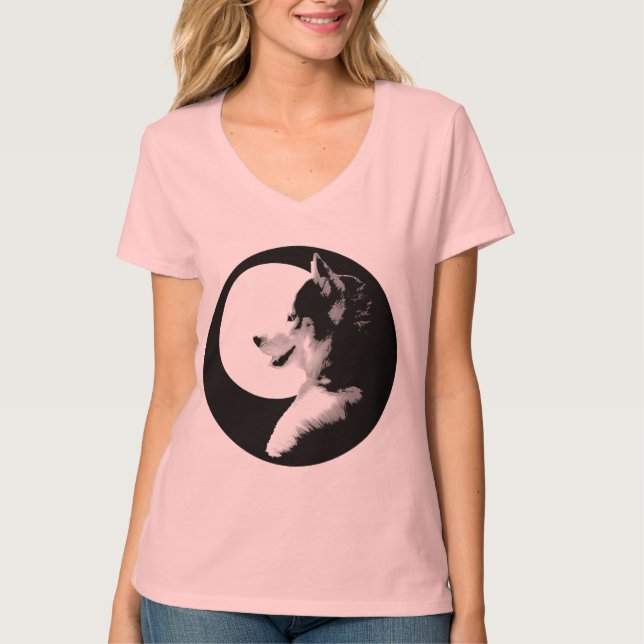 Husky Shirt Husky Malamute Sled Hund tröja (Framsida)