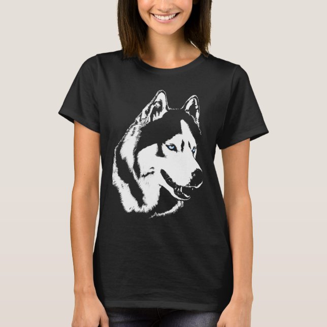 Husky Shirt Husky Malamute Sled Hund tröja, kvinno Tee Shirt (Framsida)