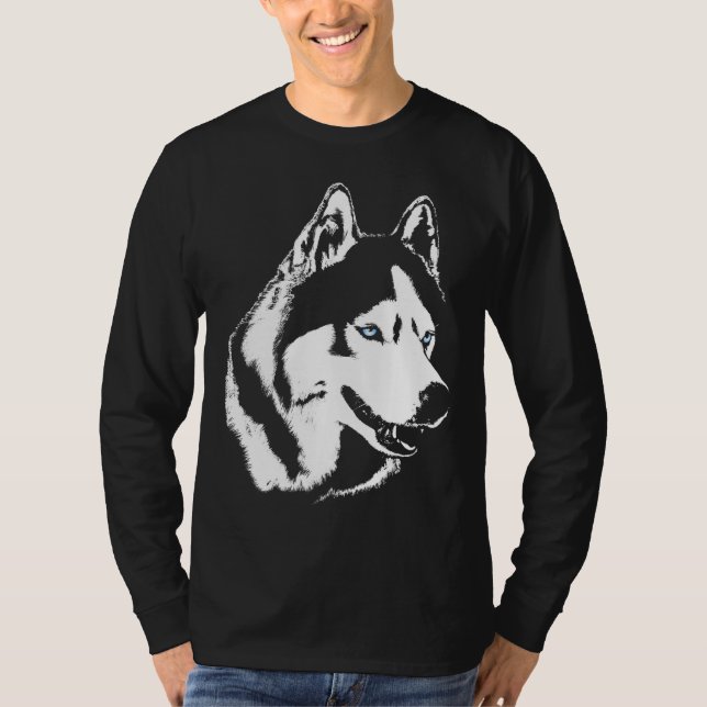 Husky Shirt Varg Art Långärmad Tee Hund tröja (Framsida)