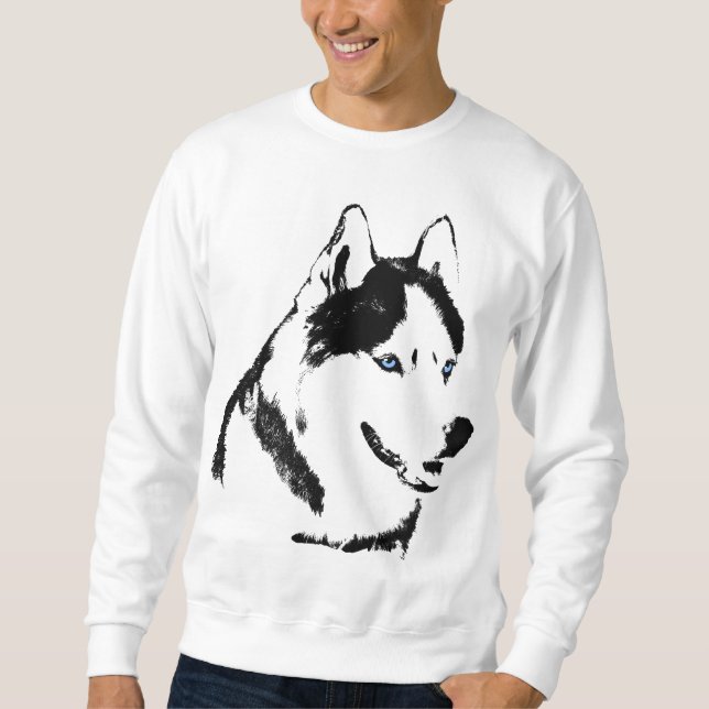 Husky Shirts Sled Hund Sweatshirt Varg Hund tröja (Framsida)