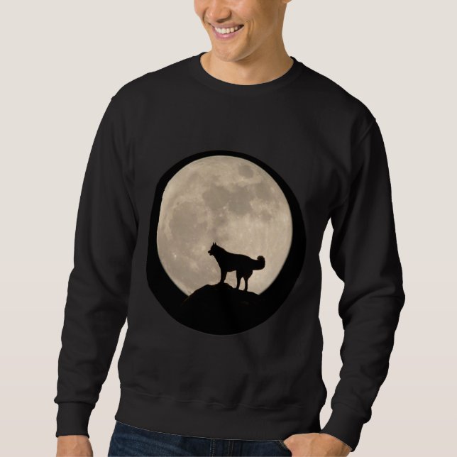 Husky Shirts Sled Hund Sweatshirt Varg Hund tröja (Framsida)