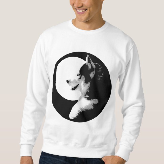 Husky Shirts Sled Hund Sweatshirt Varg Hund tröja (Framsida)