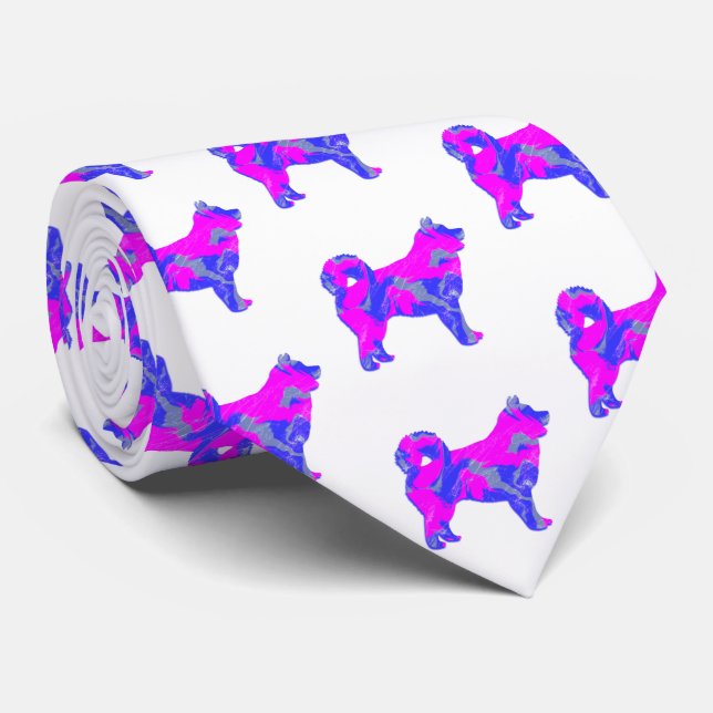 Husky Siberian Cute Hund Rosa Silhouette White Nac Slips (Rullad)