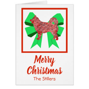 Husky Siberian Cute Jute Hund Bow Card Hälsningskort