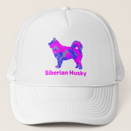 Husky Siberian Hund Cute Rosa Silhouette Anpassnin Keps