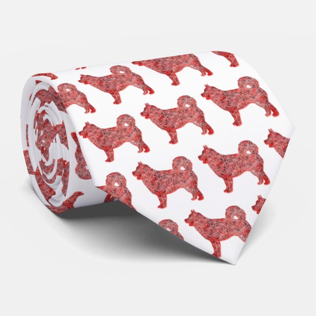 Husky Siberian Hund jul Silhouette White Nacke Slips (Rullad)