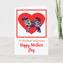Husky Siberian Hund Red Heart Mor's Day Card Tack Kort