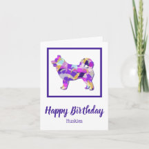 Husky Siberian Hund Silhouette PPY&B Birthday