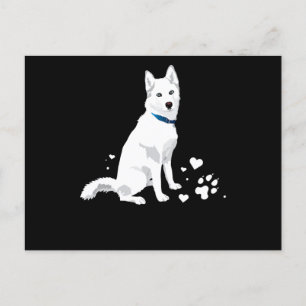 Husky Siberian Husky Söt Vit Snö Hund Helg Vykort