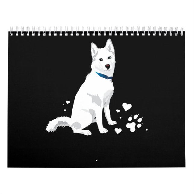 Husky Siberian husky Sweet White Snö Hund Kalender (Omslag)