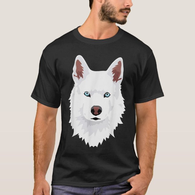 Husky - Siberian husky T-Shirt - White Snö Hund (Framsida)