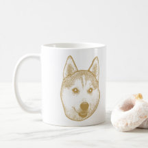 Husky Sibir Hund Personlig Hand Teckning