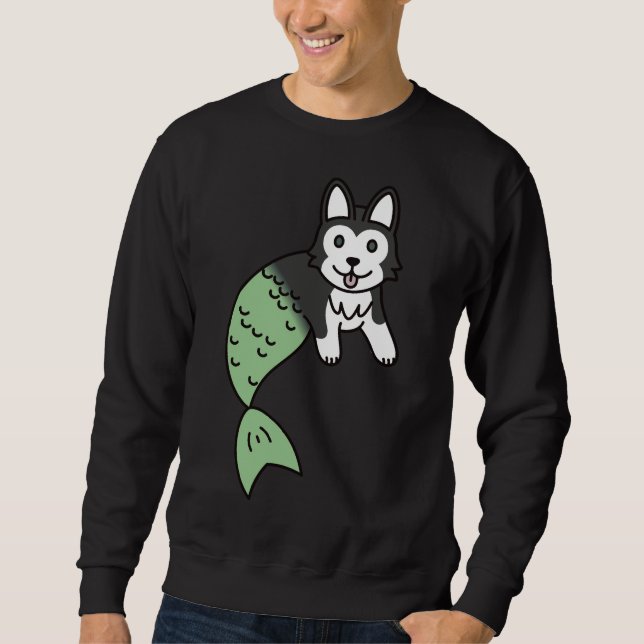 Husky Sjöjungfru Lång Ärmad Tröja (Framsida)