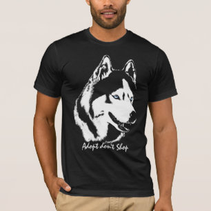 Husky skjortor Adopt shoppar inte räddinghund Tröja