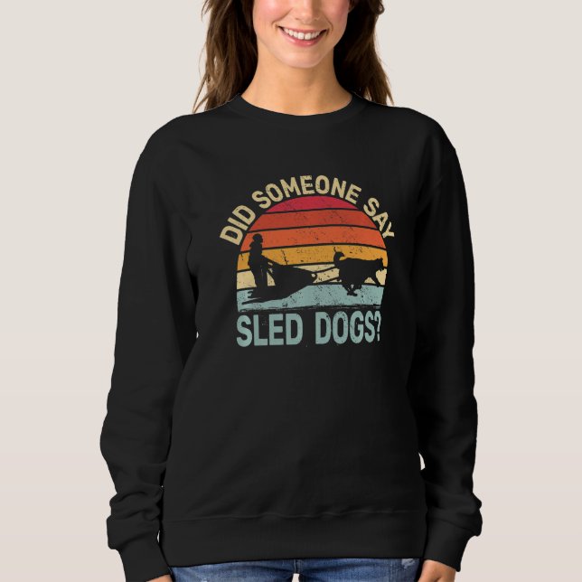 husky sledding alaska sled dog retro alaska mushin t shirt (Framsida)