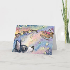 Husky Sleigh Hundar Helgkort