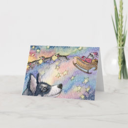 Husky Sleigh Hundar Helgkort