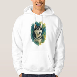 Husky Spirit Watercolor Majesty Hoodie