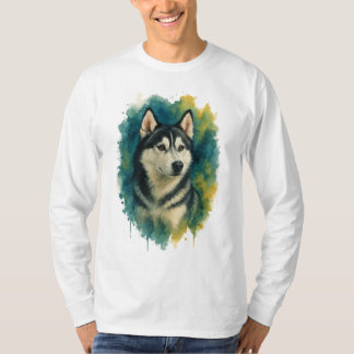 Husky Spirit Watercolor Majesty T Shirt