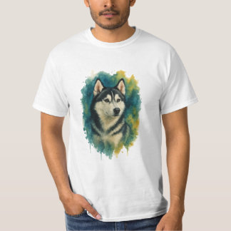 Husky Spirit Watercolor Majesty T Shirt