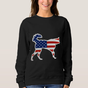 Husky Stars och stripes Patriot Hund T Shirt