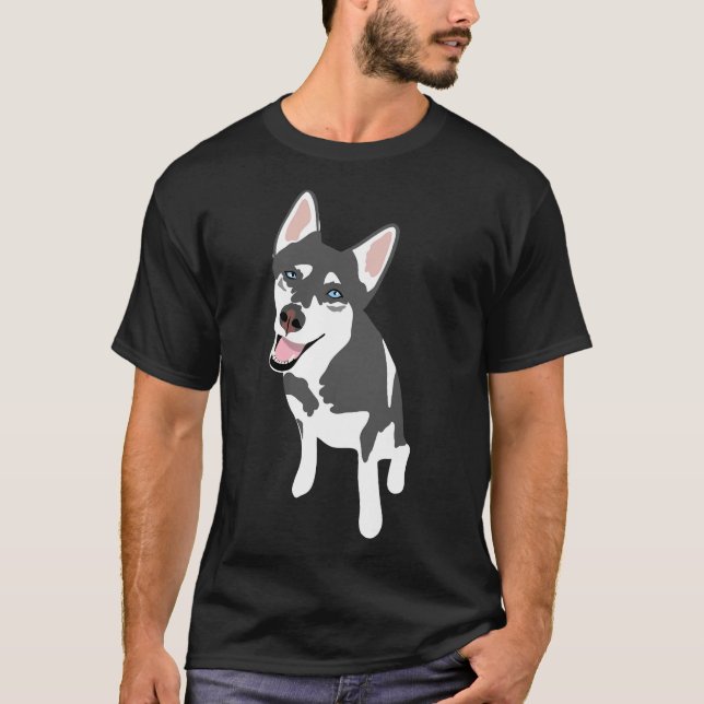 Husky Sticker T Shirt (Framsida)