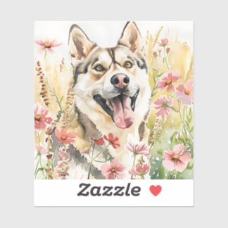 Husky Sticker - Watercolor Hund Decal Klistermärken