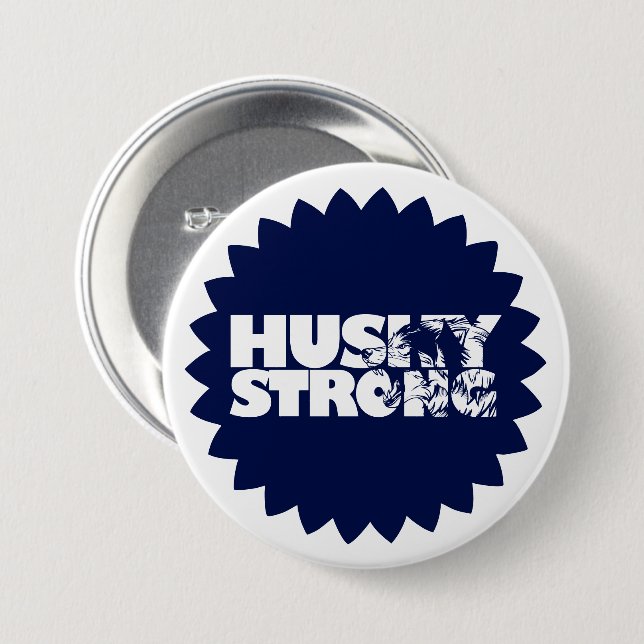 Husky Strong Pin Button Knapp (Framsida & baksida)