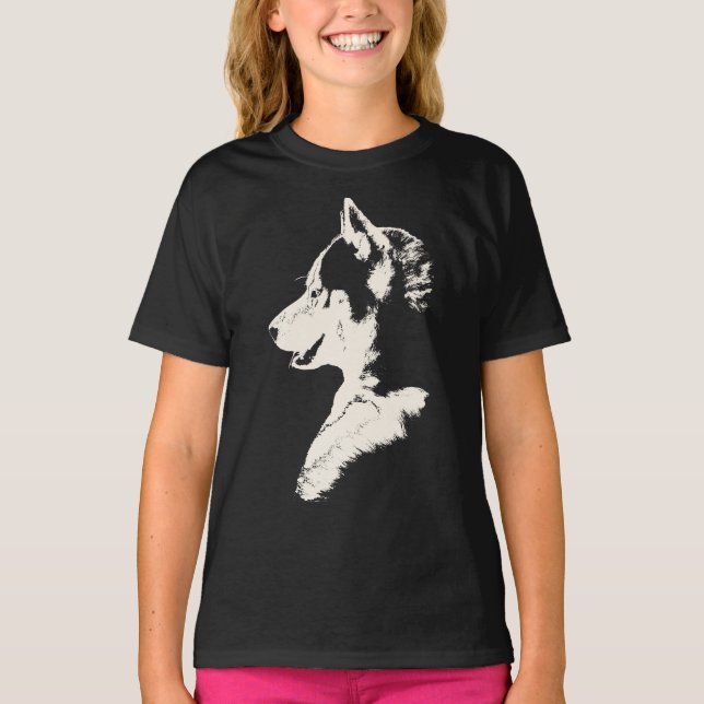 Husky T-Shirt Barn Art Hund Shirts Husky Gifts (Framsida)