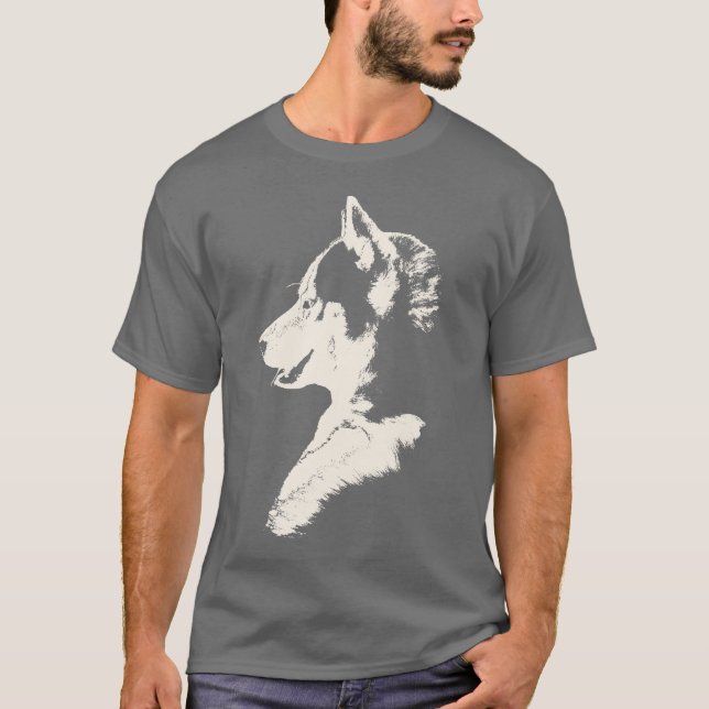 Husky T-Shirt Husky / Varg Art Tee Hund tröja (Framsida)
