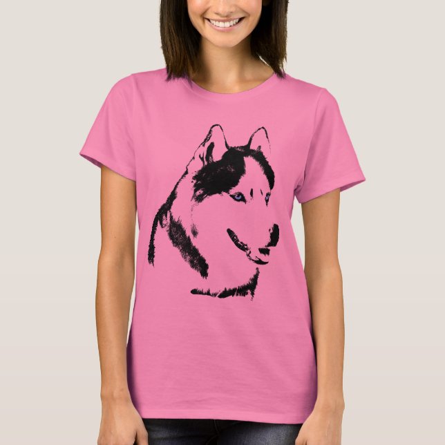 Husky T-shirt Malamute Husky Sled Hund Organic Top (Framsida)