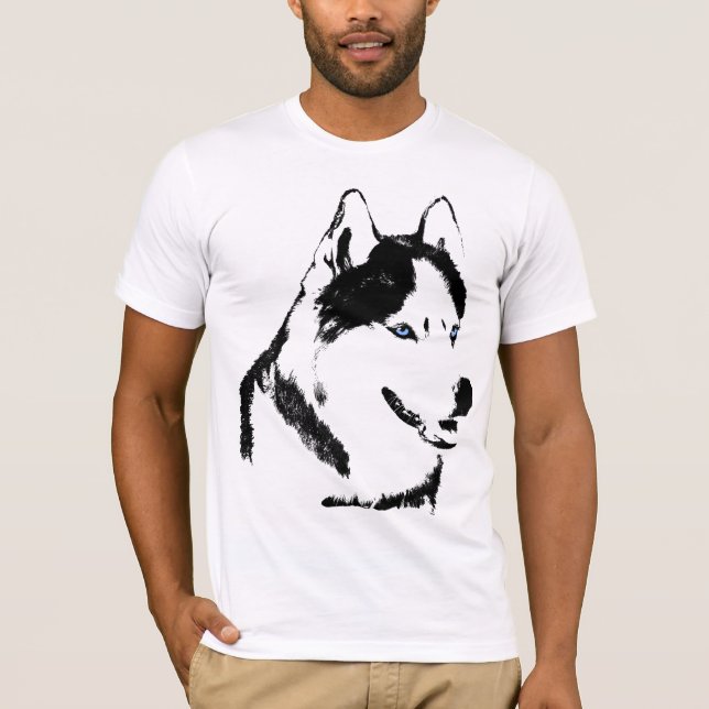 Husky T-shirt Varg Husky Art Sled Hund Husky Shirt (Framsida)