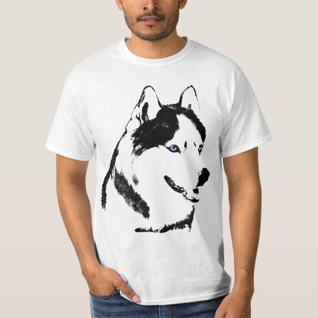 Husky T-shirt Varg Husky Tee Sled Hund Husky Shirt (Framsida)