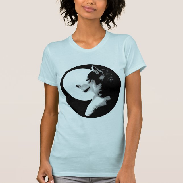 Husky T-Shirt Womens Husky Malamute Tee Shirts (Framsida)