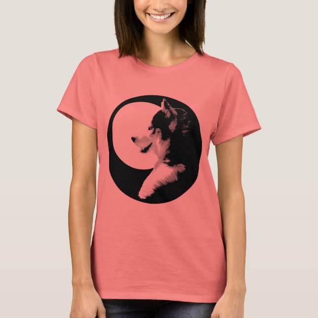 Husky T-Shirt Women's Siberian husky Organic Shirt (Framsida)