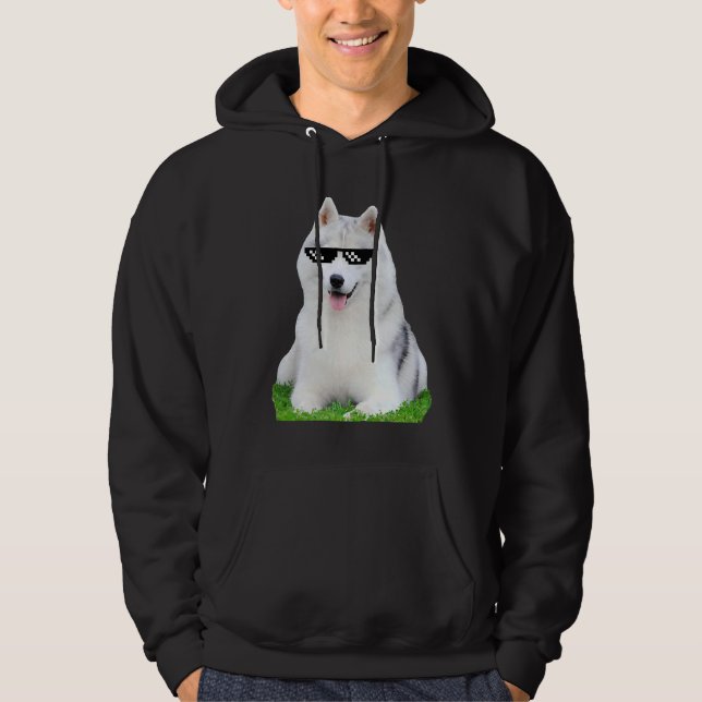 Husky Thug Life Siberian husky Husky Funny Hoodie (Framsida)