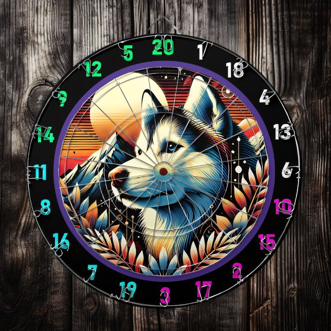 Husky-toppvärde för glödvägg, dekoration darttavla (Skapare uppladdad)