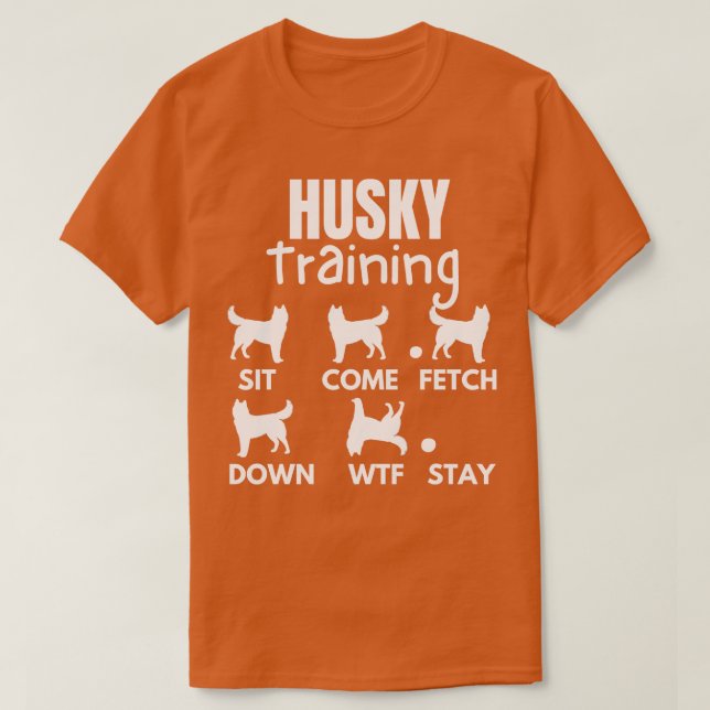 Husky Training Husky Hund Tricks T Shirt (Design framsida)