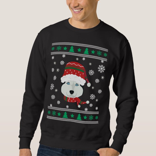 Husky Ugly jul Lång Ärmad Tröja (Framsida)
