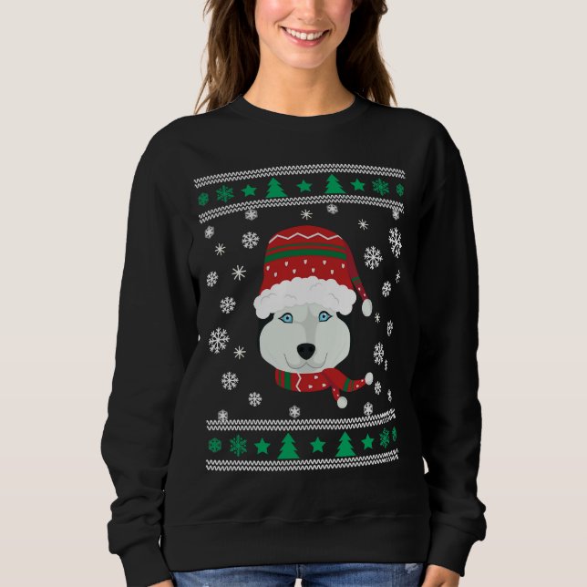 Husky Ugly jul T Shirt (Framsida)