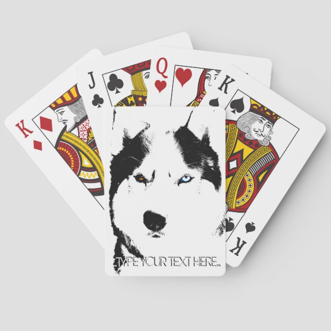 Husky-uppspelningskort Anpassa Sled Hund-kort Casinokort (Baksidan)