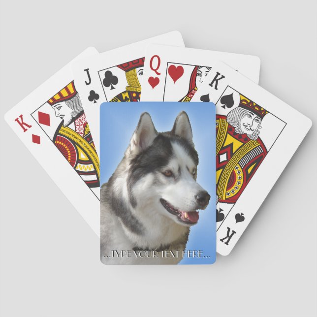 Husky-uppspelningskort Anpassa Sled Hund-kort Casinokort (Baksidan)