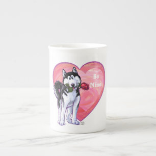 Husky Valentindagen Benporslin Mugg