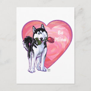 Husky Valentindagen Helg Vykort