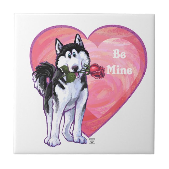 Husky Valentindagen Kakelplatta (Framsidan)