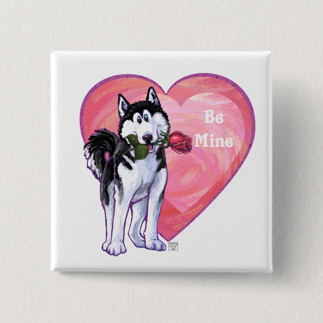 Husky Valentindagen Knapp (Framsida)