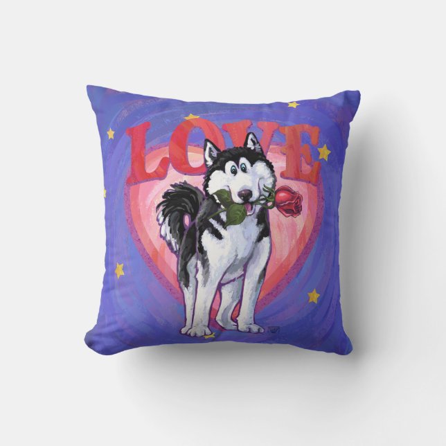 Husky Valentindagen Kudde (Framsida)