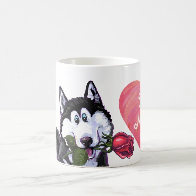 Husky Valentindagen Magisk Mugg (Center)